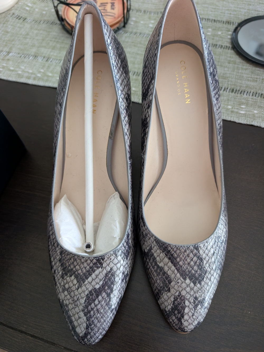 Cole Haan Women's Snake-Print Pumps in Gray